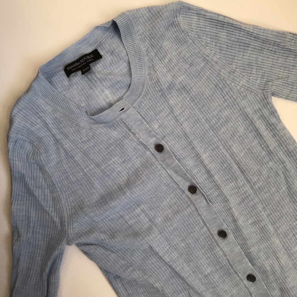 BR Merino Ribbed Pointelle Cardigan